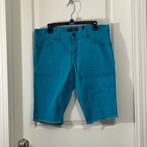 RUDE Men's Blue Cutoff Shorts